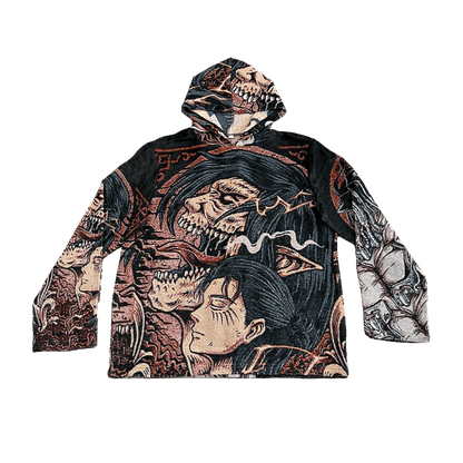 EREN YEAGER TAPESTRY HOODIE - RDMCLOTHINGART