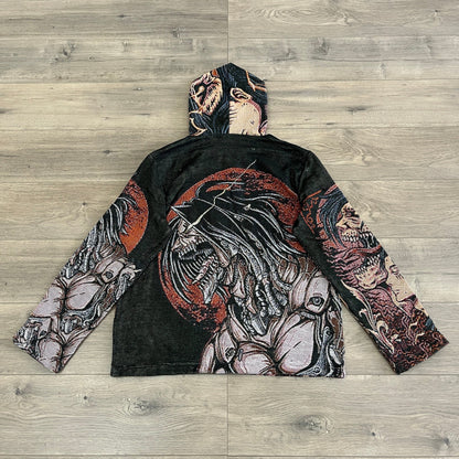 EREN YEAGER TAPESTRY HOODIE - RDMCLOTHINGART