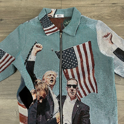 FIGHT US TAPESTRY JACKET - RDMCLOTHINGART