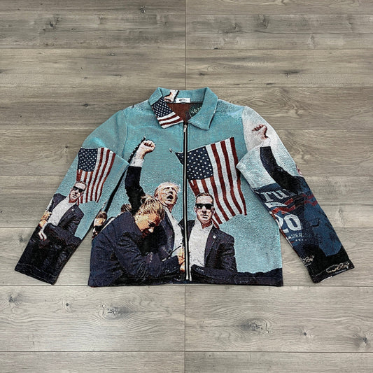 FIGHT US TAPESTRY JACKET - RDMCLOTHINGART