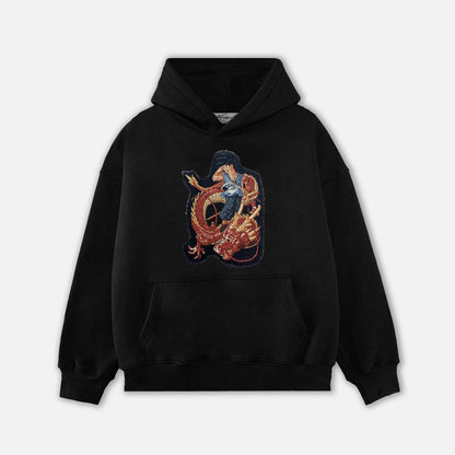GOKU RED DRAGON TAPESTRY PATCH HOODIE-9076 - RDMCLOTHINGART