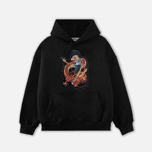 GOKU RED DRAGON TAPESTRY PATCH HOODIE-9076 - RDMCLOTHINGART