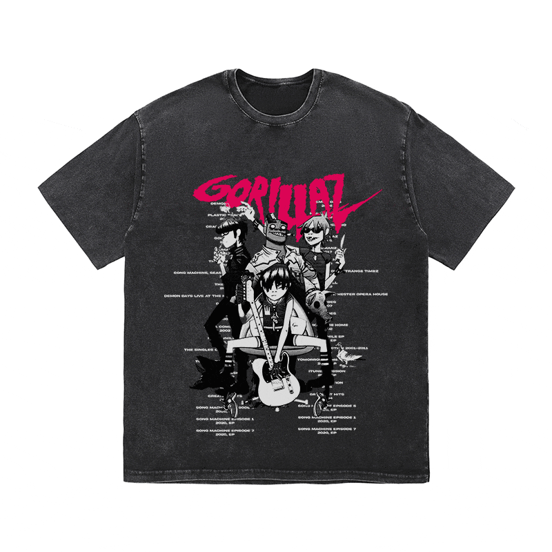 RDMCLOTHINGART tapestry hoodie GORILLAZ HEAVY WEIGHT COTTON TEE-8932