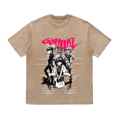 RDMCLOTHINGART tapestry hoodie GORILLAZ HEAVY WEIGHT COTTON TEE-8932