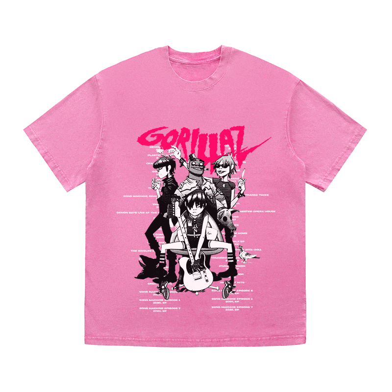 RDMCLOTHINGART tapestry hoodie GORILLAZ HEAVY WEIGHT COTTON TEE-8932