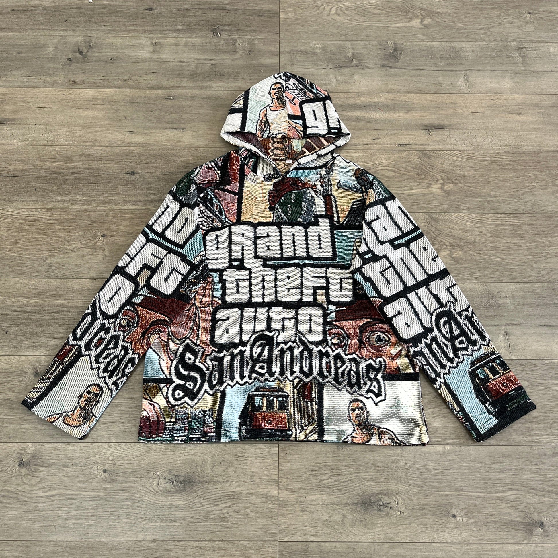 GTA TAPESTRY HOODIE - RDMCLOTHINGART