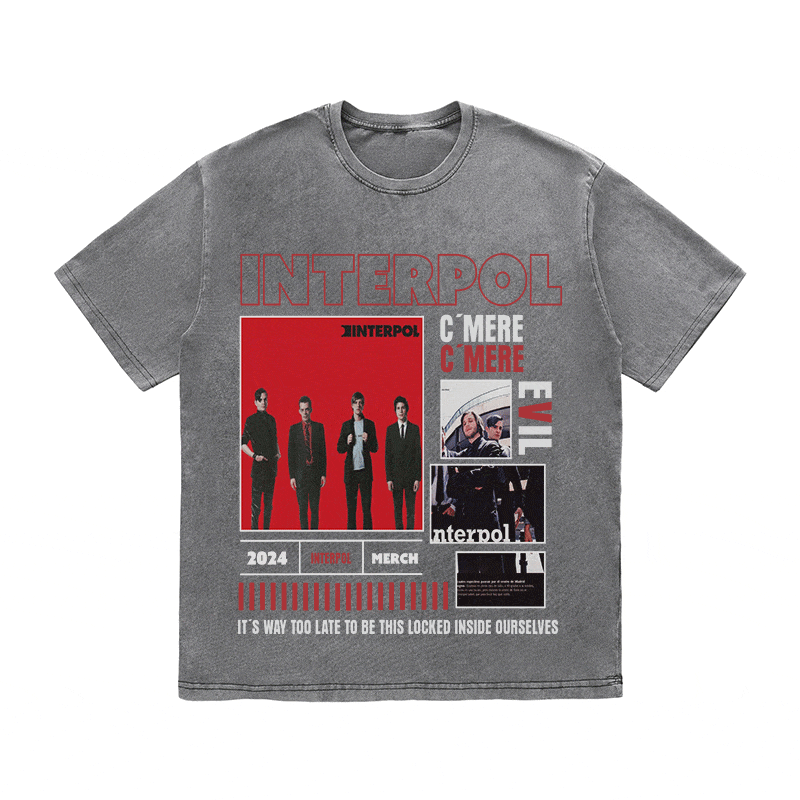 RDMCLOTHINGART tapestry hoodie INTERPOL HEAVY WEIGHT COTTON TEE-9000