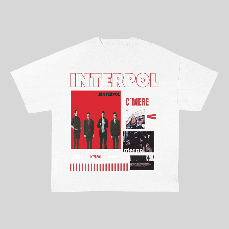 RDMCLOTHINGART tapestry hoodie INTERPOL HEAVY WEIGHT COTTON TEE-9000