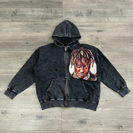 RDMCLOTHINGART tapestry hoodie JUICE WRLD TAPESTRY PATCH HOODIE-9253