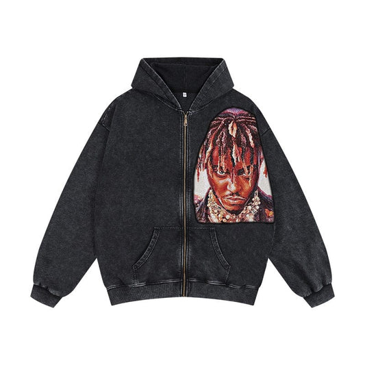 RDMCLOTHINGART tapestry hoodie JUICE WRLD TAPESTRY PATCH HOODIE-9253