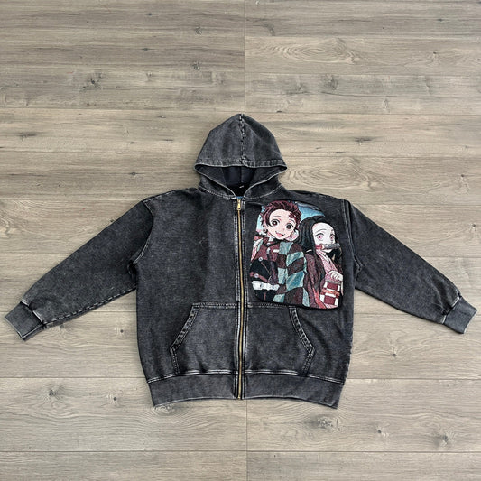 RDMCLOTHINGART tapestry hoodie KIMETSU TAPESTRY PATCH HOODIE-9241