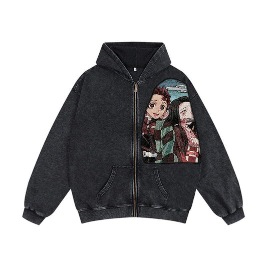 RDMCLOTHINGART tapestry hoodie KIMETSU TAPESTRY PATCH HOODIE-9241