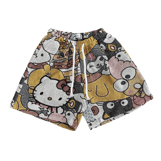 KITTY TAPESTRY SHORTS - RDMCLOTHINGART