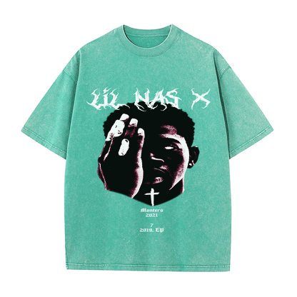 RDMCLOTHINGART tapestry hoodie LIL NAS X HEAVY WEIGHT COTTON TEE-8884