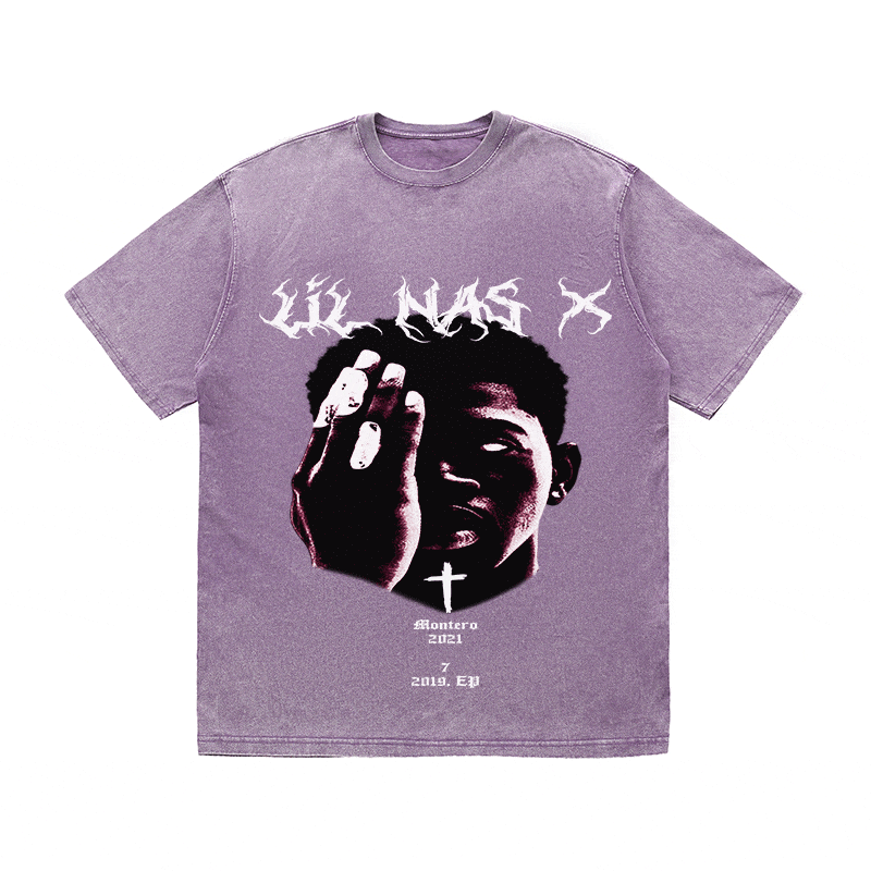 RDMCLOTHINGART tapestry hoodie LIL NAS X HEAVY WEIGHT COTTON TEE-8884