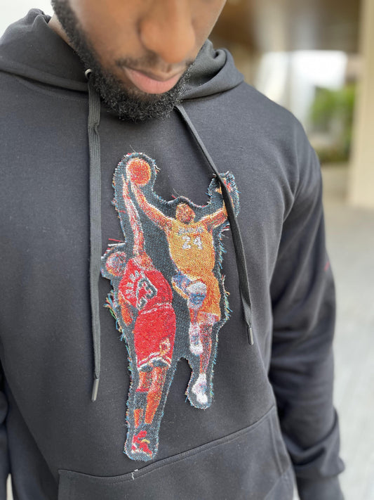 MANBA VS MJ TAPESTRY PATCH HOODIE-9026 - RDMCLOTHINGART