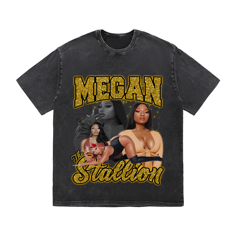 RDMCLOTHINGART tapestry hoodie MEGAN STALLION HEAVY WEIGHT COTTON TEE-9130