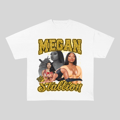 RDMCLOTHINGART tapestry hoodie MEGAN STALLION HEAVY WEIGHT COTTON TEE-9130