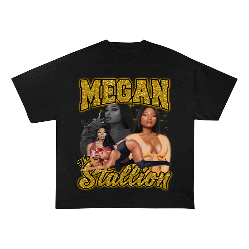 RDMCLOTHINGART tapestry hoodie MEGAN STALLION HEAVY WEIGHT COTTON TEE-9130
