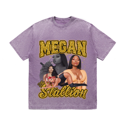 RDMCLOTHINGART tapestry hoodie MEGAN STALLION HEAVY WEIGHT COTTON TEE-9130