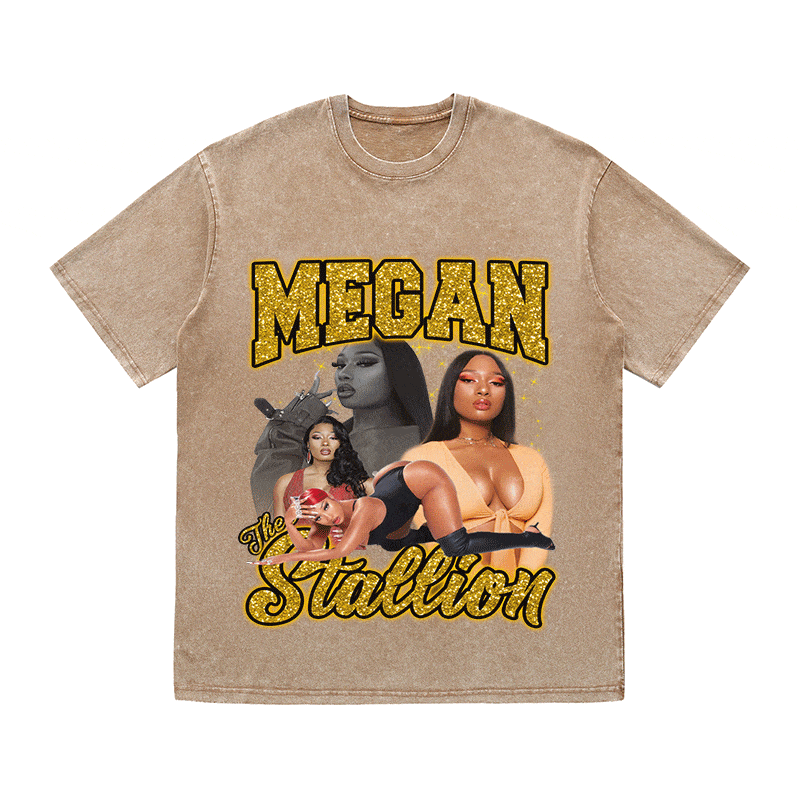 RDMCLOTHINGART tapestry hoodie MEGAN STALLION HEAVY WEIGHT COTTON TEE-9130