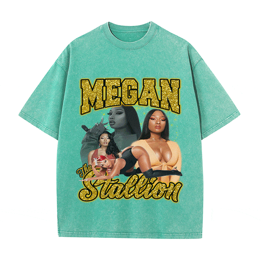 RDMCLOTHINGART tapestry hoodie MEGAN STALLION HEAVY WEIGHT COTTON TEE-9130