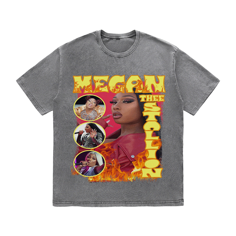 RDMCLOTHINGART tapestry hoodie MEGAN STALLION HEAVY WEIGHT COTTON TEE-9131