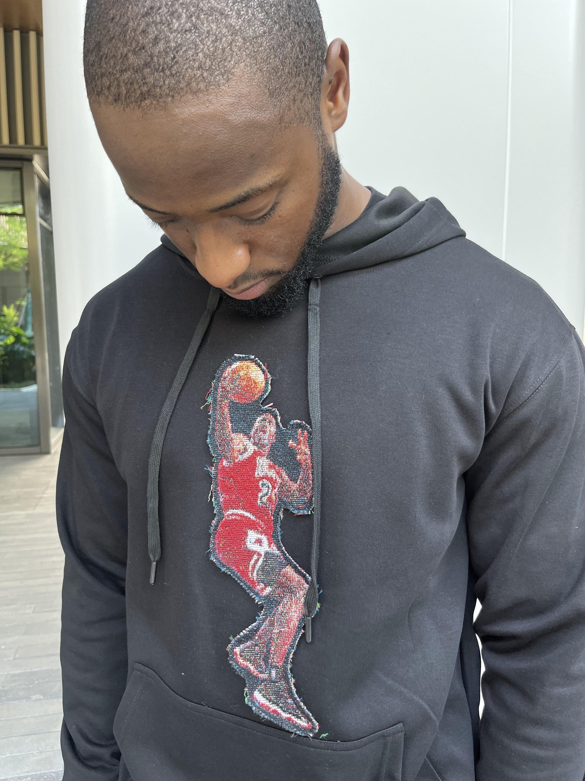 MJ LAYUP TAPESTRY PATCH HOODIE-9025 - RDMCLOTHINGART