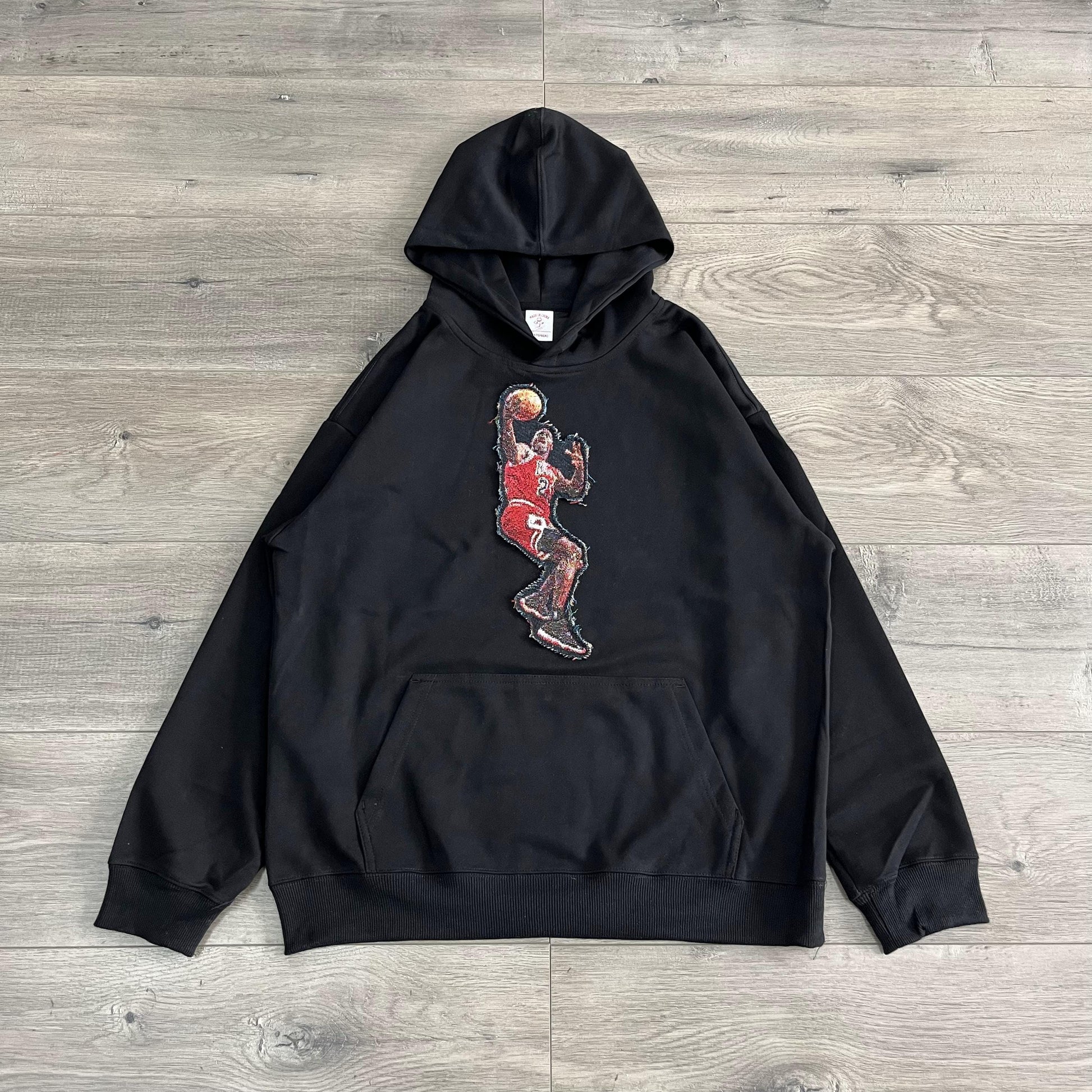 MJ LAYUP TAPESTRY PATCH HOODIE-9025 - RDMCLOTHINGART