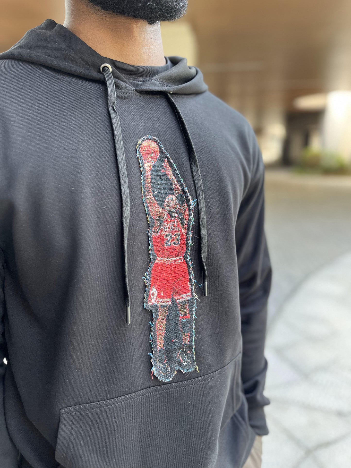 MJ SHOOTING TAPESTRY PATCH HOODIE-9009 - RDMCLOTHINGART