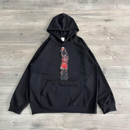 MJ SHOOTING TAPESTRY PATCH HOODIE-9009 - RDMCLOTHINGART