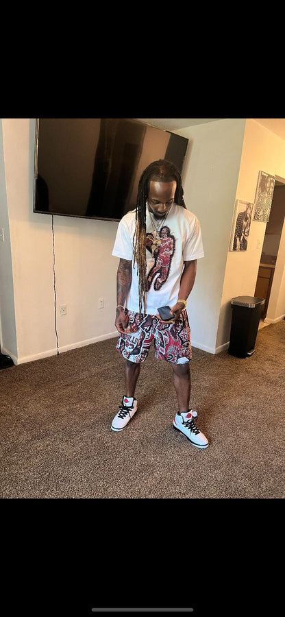 NEW MJ COLLECTION TAPESTRY SHORTS - RDMCLOTHINGART