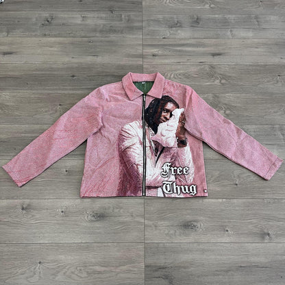 PINK YSL TAPESTRY JACKET - RDMCLOTHINGART