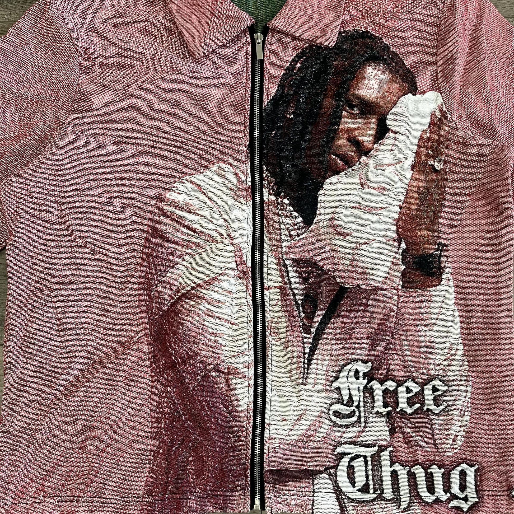 RDMCLOTHINGART tapestry hoodie PINK YSL  TAPESTRY TEE