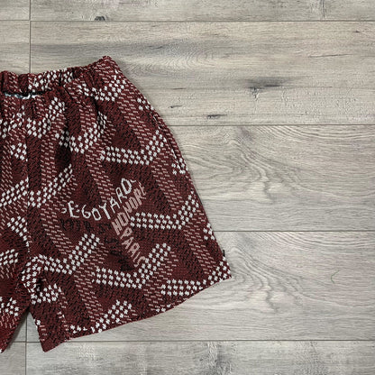 RED GY TAPESTRY SHORTS - RDMCLOTHINGART