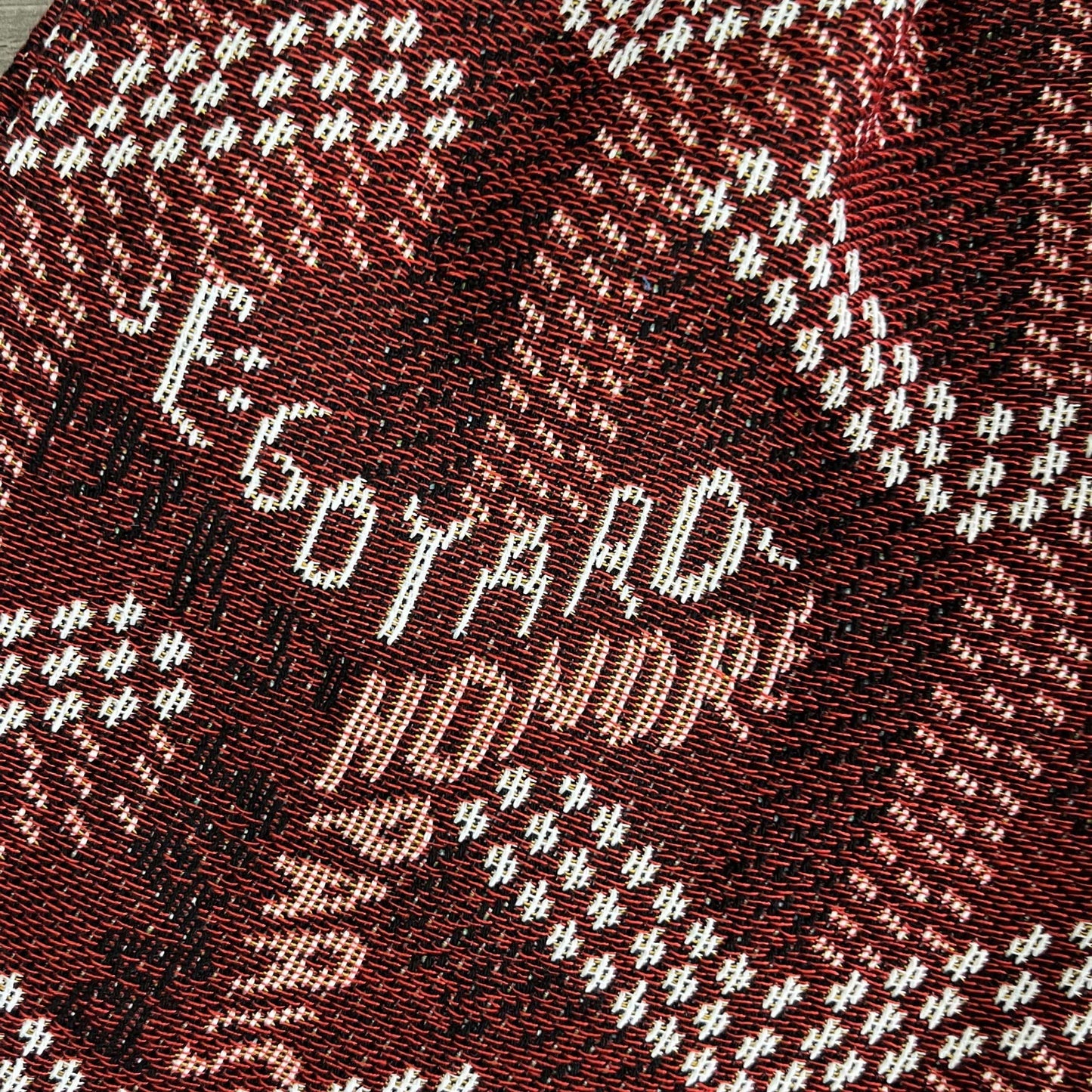 RED GY TAPESTRY SHORTS - RDMCLOTHINGART