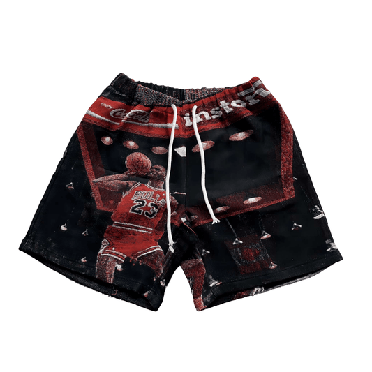 RED MJ DUNK TAPESTRY SHORTS - RDMCLOTHINGART