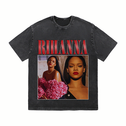 RDMCLOTHINGART tapestry hoodie RIHANNA HEAVY WEIGHT COTTON TEE-8868
