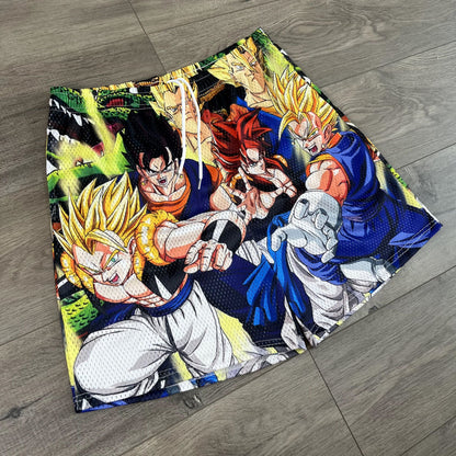 RDMCLOTHINGART tapestry hoodie SAIYAN COLLECTION MESH SHORTS-8684