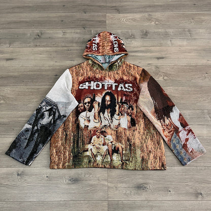 SHOTTAS TAPESTRY HOODIE - RDMCLOTHINGART
