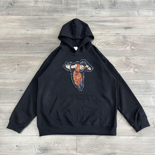 SONGOKU TAPESTRY PATCH HOODIE-9055 - RDMCLOTHINGART