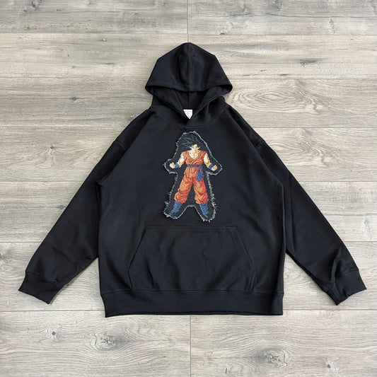 SONGOKU TAPESTRY PATCH HOODIE-9073 - RDMCLOTHINGART