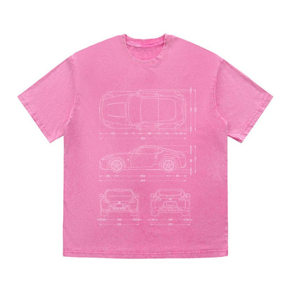 RDMCLOTHINGART tapestry hoodie SPORT CARS HEAVY COTTON TEES-9331