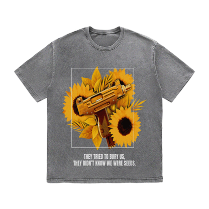 RDMCLOTHINGART tapestry hoodie SUNFLOWER UZI HEAVY WEIGHT COTTON TEE-9056