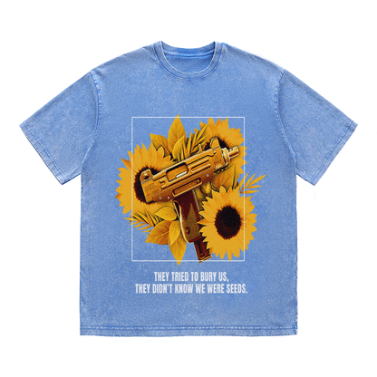 RDMCLOTHINGART tapestry hoodie SUNFLOWER UZI HEAVY WEIGHT COTTON TEE-9056