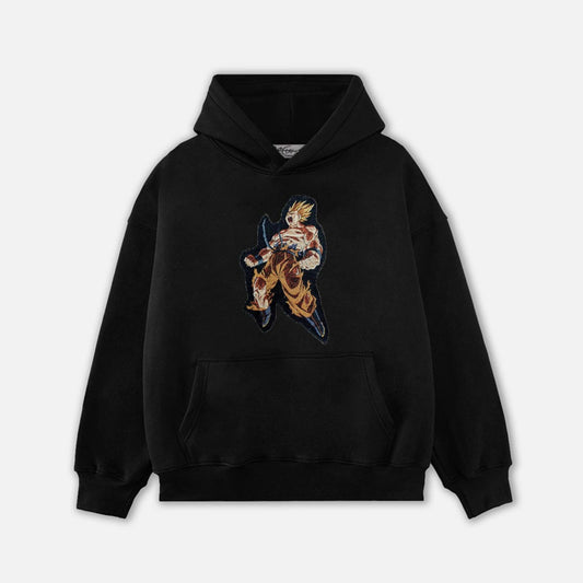 SUPER SAIYAN TAPESTRY PATCH HOODIE-9050 - RDMCLOTHINGART