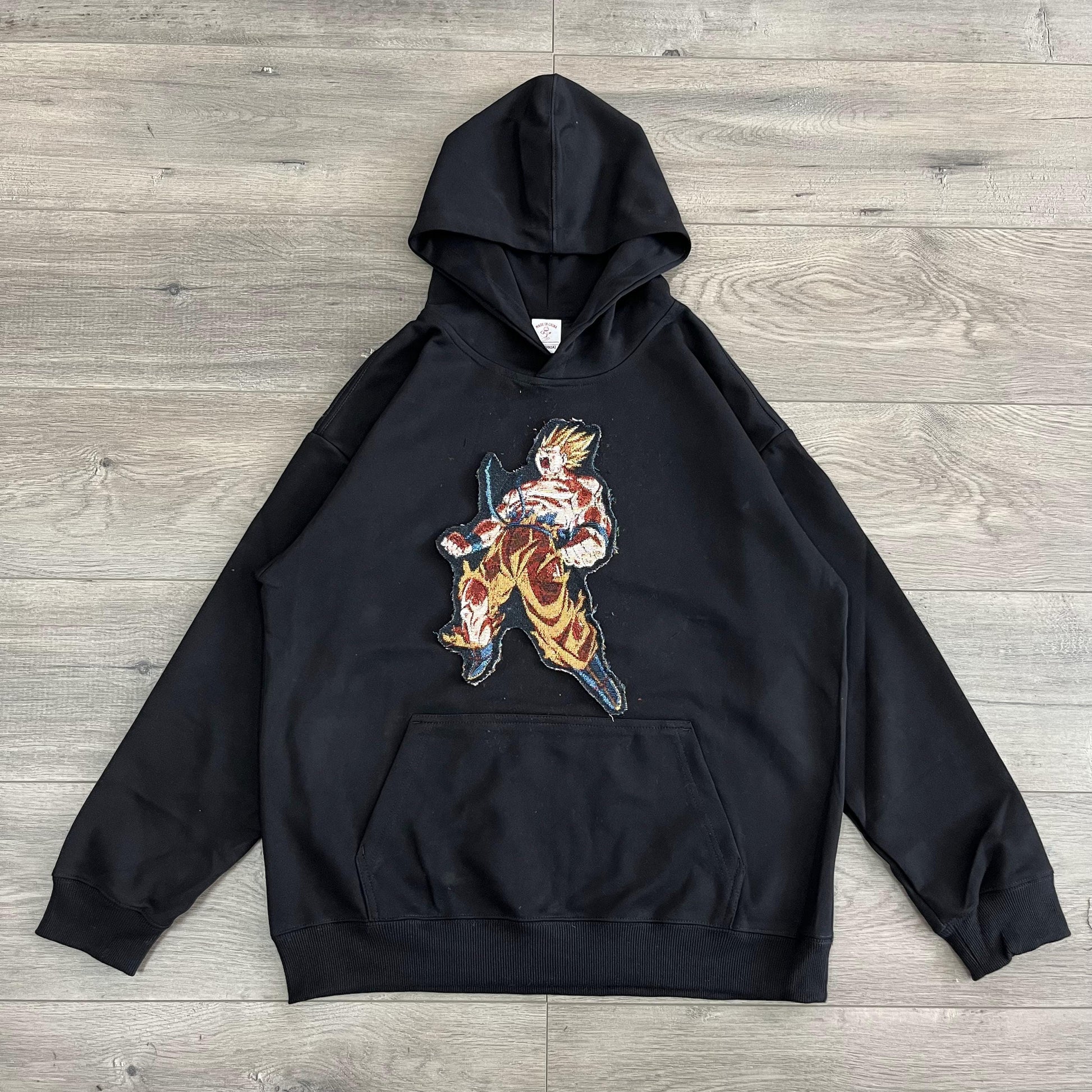 SUPER SAIYAN TAPESTRY PATCH HOODIE-9050 - RDMCLOTHINGART