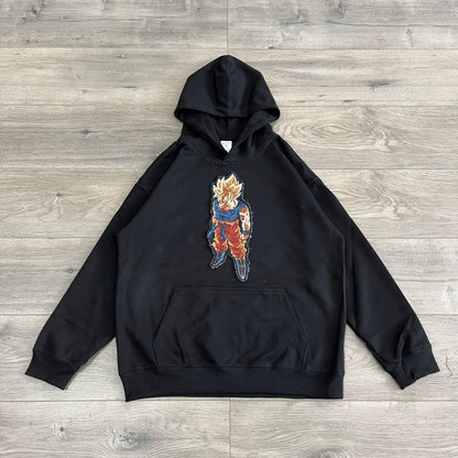 SUPER SAIYAN TAPESTRY PATCH HOODIE-9051 - RDMCLOTHINGART