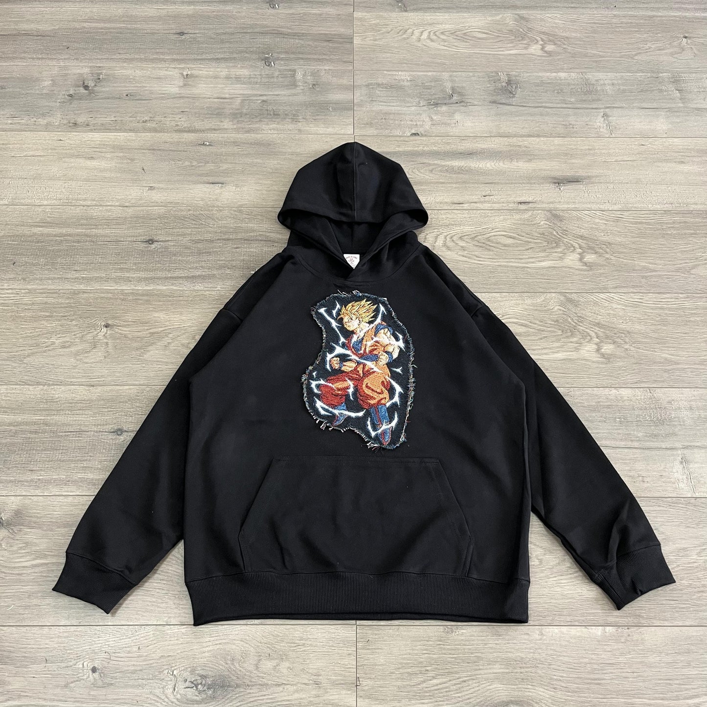 SUPER SAIYAN TAPESTRY PATCH HOODIE-9059 - RDMCLOTHINGART