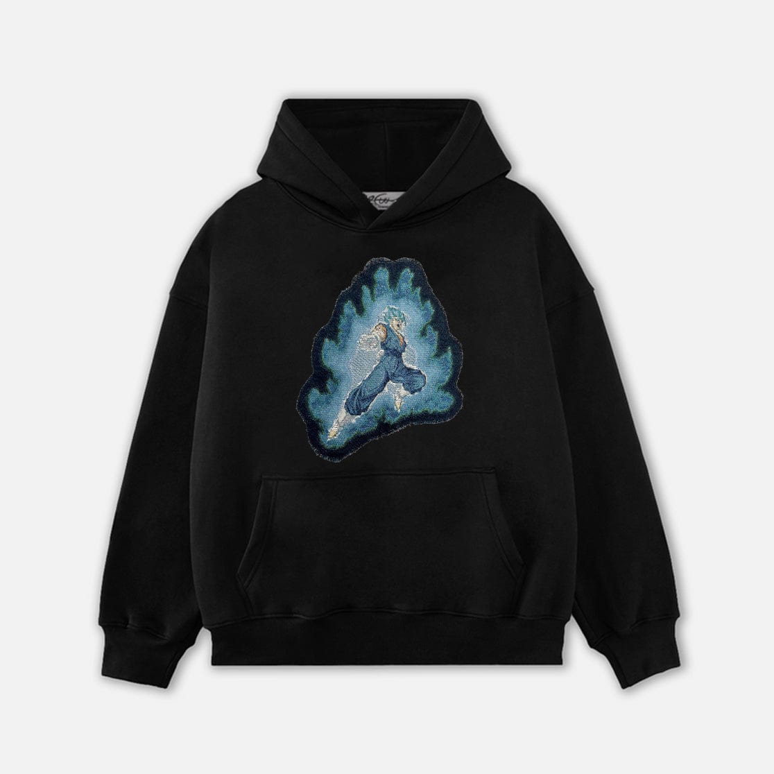 SUPERSAIYAN BLUE TAPESTRY PATCH HOODIE-9074 - RDMCLOTHINGART